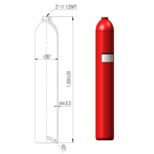 Bình chữa cháy khí FM200 (F227-CYL-68)
